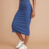 Lexi Rib Midi Skirt in Blue Heather - Image 5