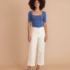 Lexi Rib Square Neck Top in Blue Heather - Image 3