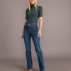 Lexi Rib Mock Neck Top in Green Gables - Image 5