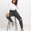 Longsleeve Lila Rib Crew in White - Image 5