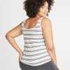 Logan Tank in Natural/Charcoal Stripe - Image 2