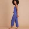 Luxe Rib 7/8 Pant in Orient Blue - Image 2