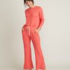 Luxe Waffle PJ Top in Bittersweet Red - Image 2