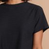 Lydia Textured Stripe Top in Faded Black/Black Stripe - Image 2