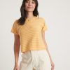 Lydia Textured Stripe Top in Gold - Image 2