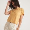 Lydia Textured Stripe Top in Gold - Image 3
