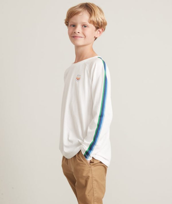 ML x LF Mini Raglan Stripe Tee in Natural Multi Stripe