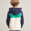 Mini Full Zip Hoodie in Blue/Green Colorblock - Image 4