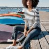 Polly Cropped Tunic in White/Navy Stripe - Image 5