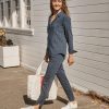 Angie Relaxed Shirt in Black/Blue Stripe - Image 6
