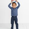 Mini Double Knit Henley in Dark Navy - Image 3