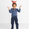 Mini Double Knit Henley in Dark Navy - Image 4