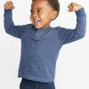 Mini Double Knit Henley in Dark Navy - Image 5
