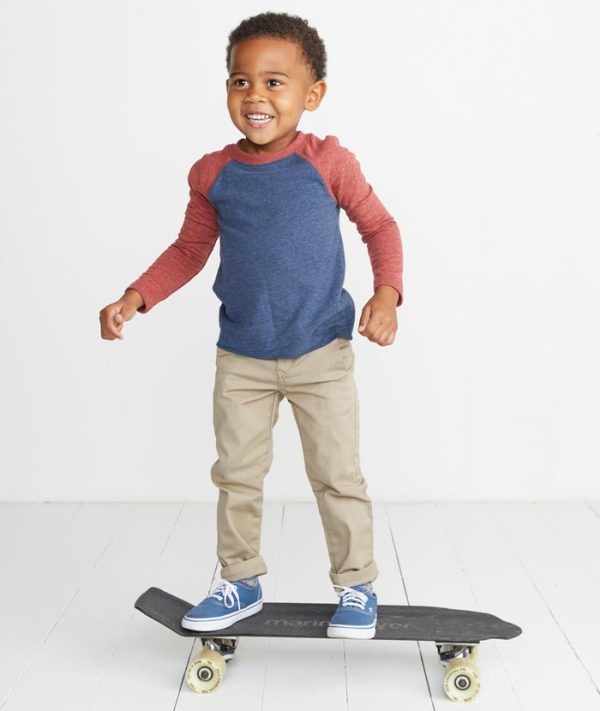 Mini Baseball Raglan in Red/Navy