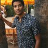 Short Sleeve Tencel Linen Shirt in India Ink Mini Floral - Image 2