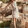 Brea Tie Front Dress in Multi Stripe - Image 5