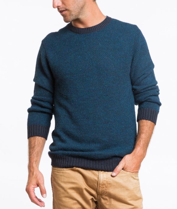 Gannet Crewneck Sweater - Navy and Teal