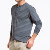 Double Knit Henley - Midnight Navy Stripe - Image 3