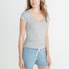 Slub U-Neck in Grey/White Stripe - Image 4