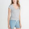 Slub U-neck - Grey and White Stripe - Image 4
