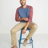 Nolan Crewneck in Deep Denim/Syrah - Image 5