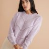 Olivia Crewneck Sweater in Lavender Heather - Image 2
