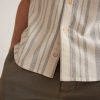 Vertical Stripe Shirt in White/Blue Stripe - Image 4