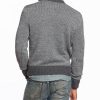 Contrast Crewneck Sweater - Grey and Charcoal - Image 3