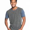 Melange Crewneck Tee - Charcoal Navy Colorblock - Image 2