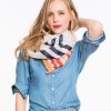 Madeline Striped Straight Scarf - Pink and Navy - Image 2