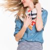 Madeline Striped Straight Scarf - Pink and Navy - Image 3
