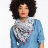 Kingsley Tassled Straight Scarf - Navy and White - Image 2