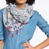 Kingsley Tassled Straight Scarf - Navy and White - Image 3