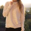 Double Knit Cowlneck Hoodie - Charcoal Stripe - Image 4