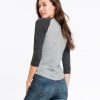 Double Knit Baseball Tee - Heather Grey and Charcoal - Image 3