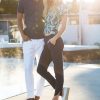 Rayon Cigarette Pant - Navy - Image 3