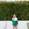 Classic Colorblock Raincoat - Green and White - Image 4