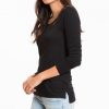 Longsleeve Slub Hi-Low Crewneck - Black - Image 2