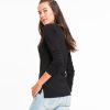 Longsleeve Slub Hi-Low Crewneck - Black - Image 3