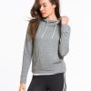 Mock Twist Cowl Neck Hoodie - Heather Grey - Image 4