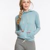 Double Knit Cowlneck Hoodie - Stone Blue - Image 2