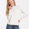 Double Knit Cowlneck Hoodie - Charcoal Stripe - Image 2