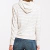 Double Knit Cowlneck Hoodie - Charcoal Stripe - Image 3