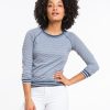 Double Stripe Reversible Raglan - Navy and White - Image 2