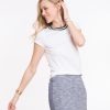 Riley Varsity Stripe Tee - White - Image 4
