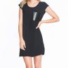 Crepe Shift Dress - Black - Image 4