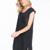 Crepe Shift Dress - Black - Image 2
