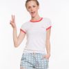Alleghany Ringer Graphic Tee - White and Red - Image 4