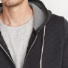 Quilted Zip Hoodie in Charcoal Heather - Image 4