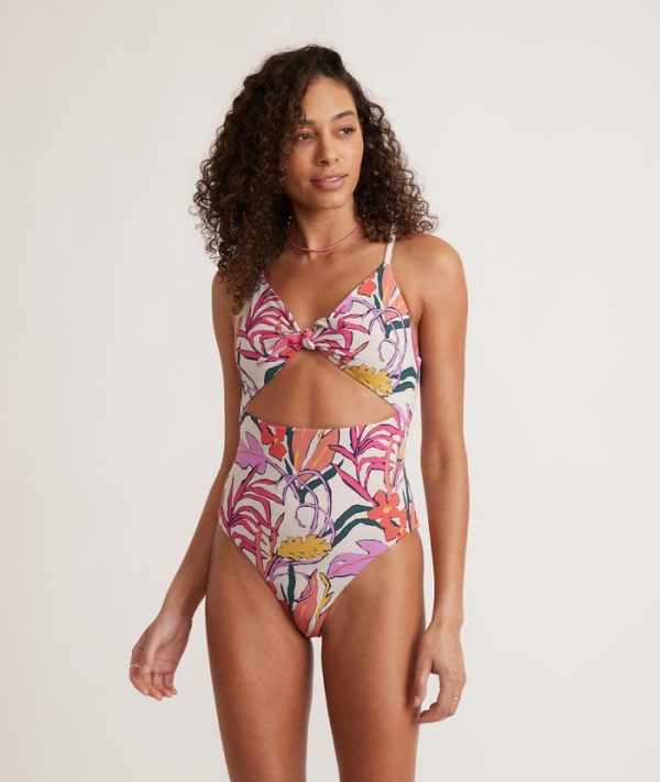 Havana Tie Front One Piece in Tropical Floral